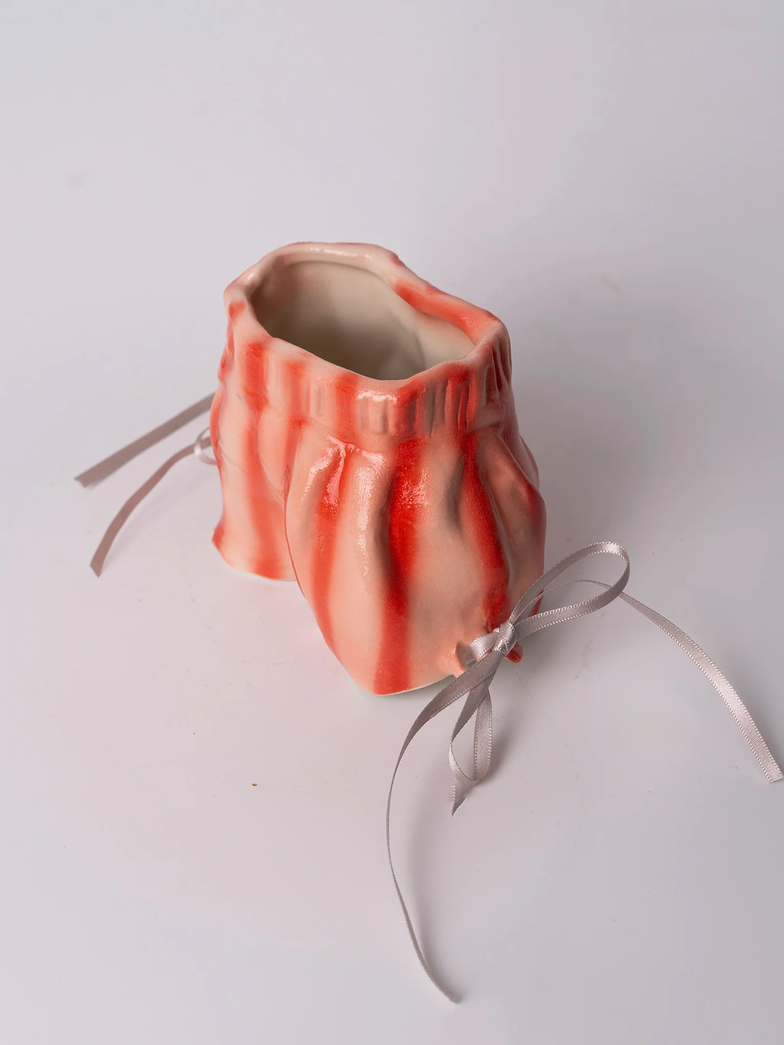 Pantstripes Pot/Vase - Red (Hands x Albatross Ceramic) - Image 2