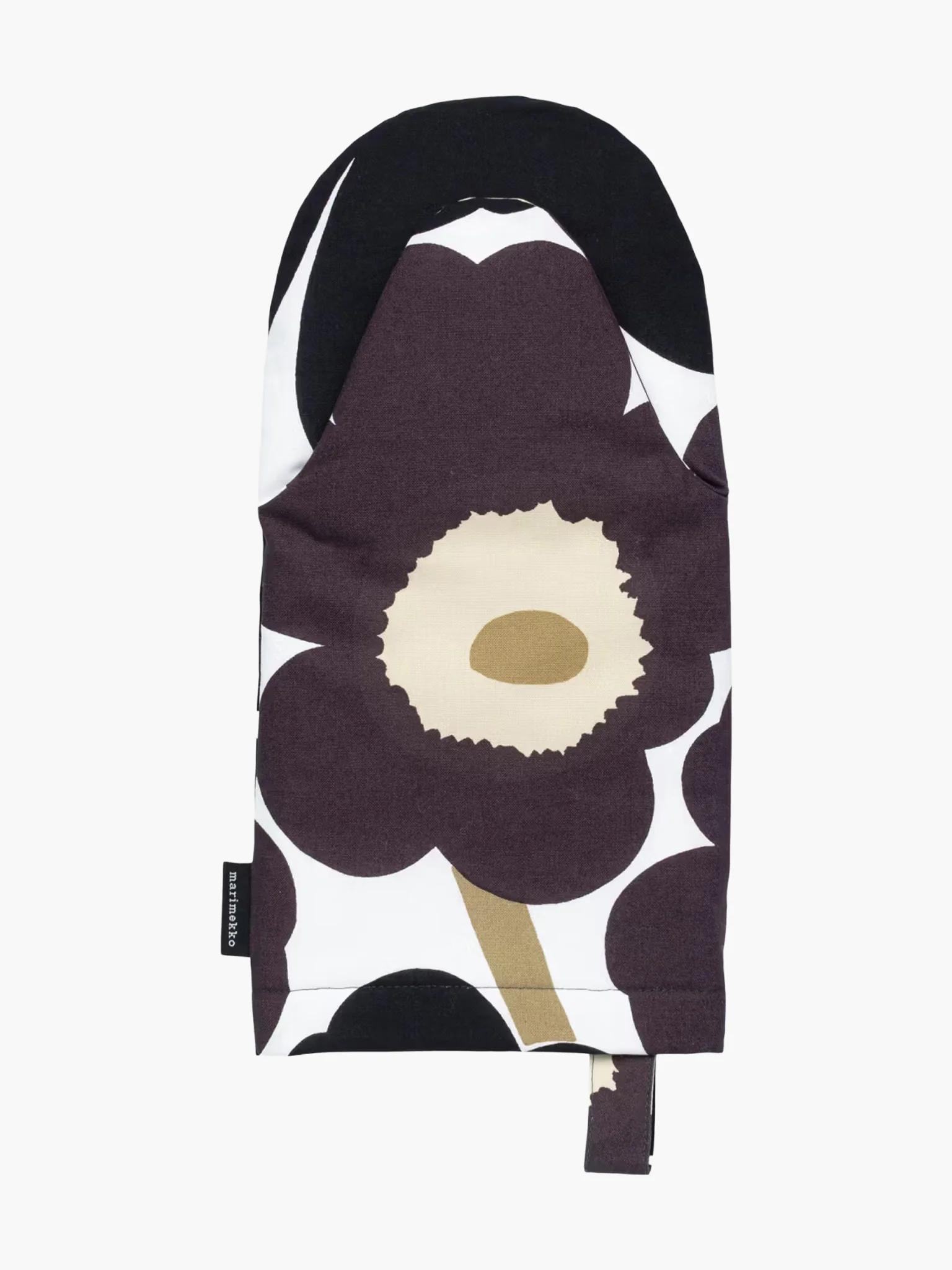 Pieni Unikko Oven Mitten - Dark Grey & White