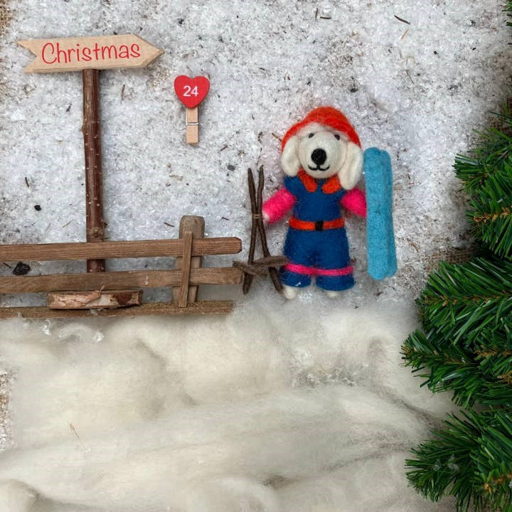 Porscha the Skiing Poodle Ornament - Image 3