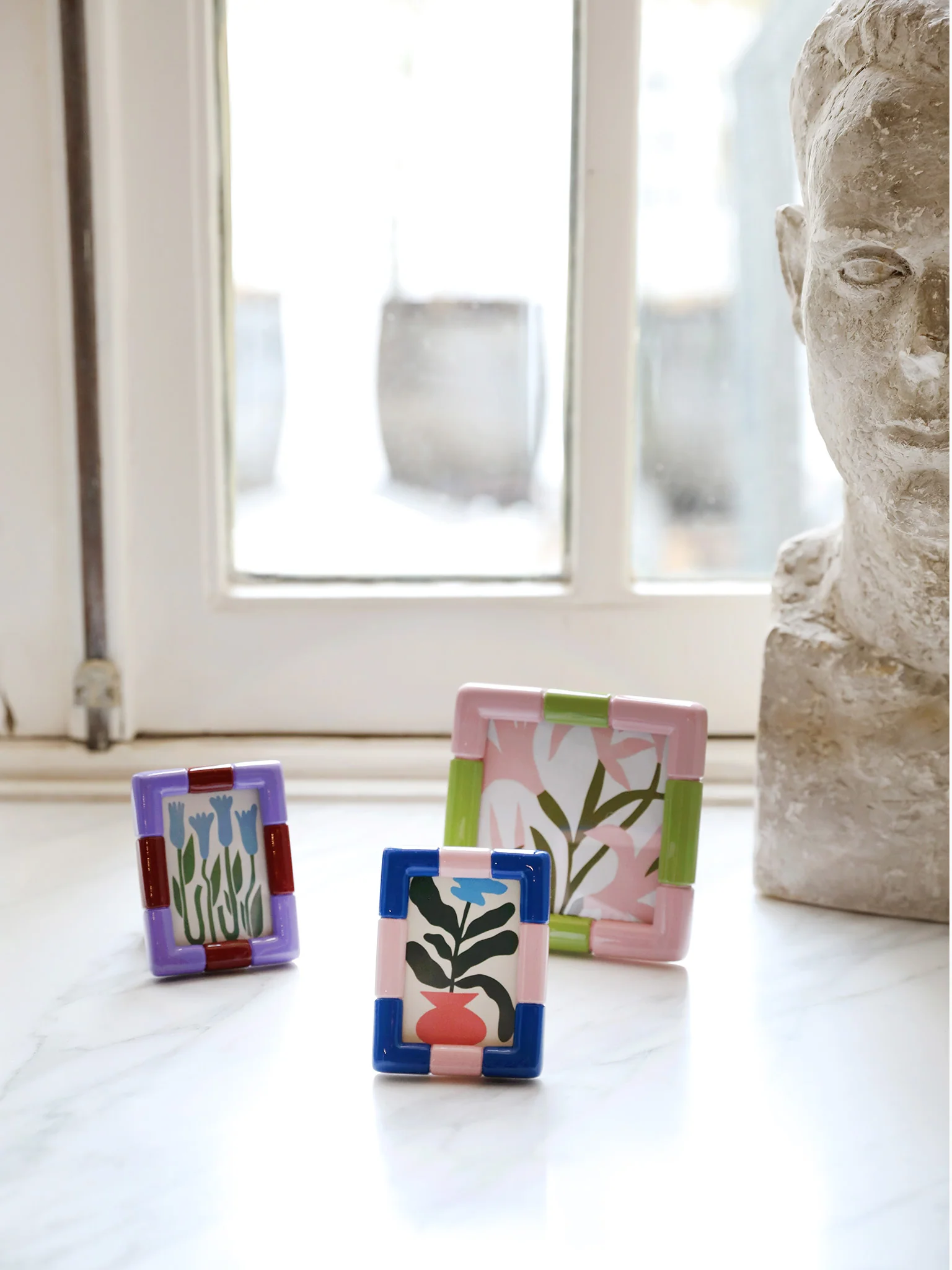 Rift Small Photo Frame - Pink/Green (10x10cm) - Image 3