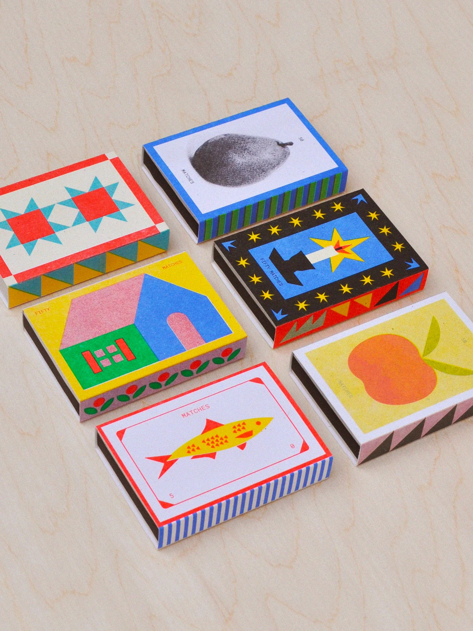 Risograph Printed Matchbox - Candle - Image 3