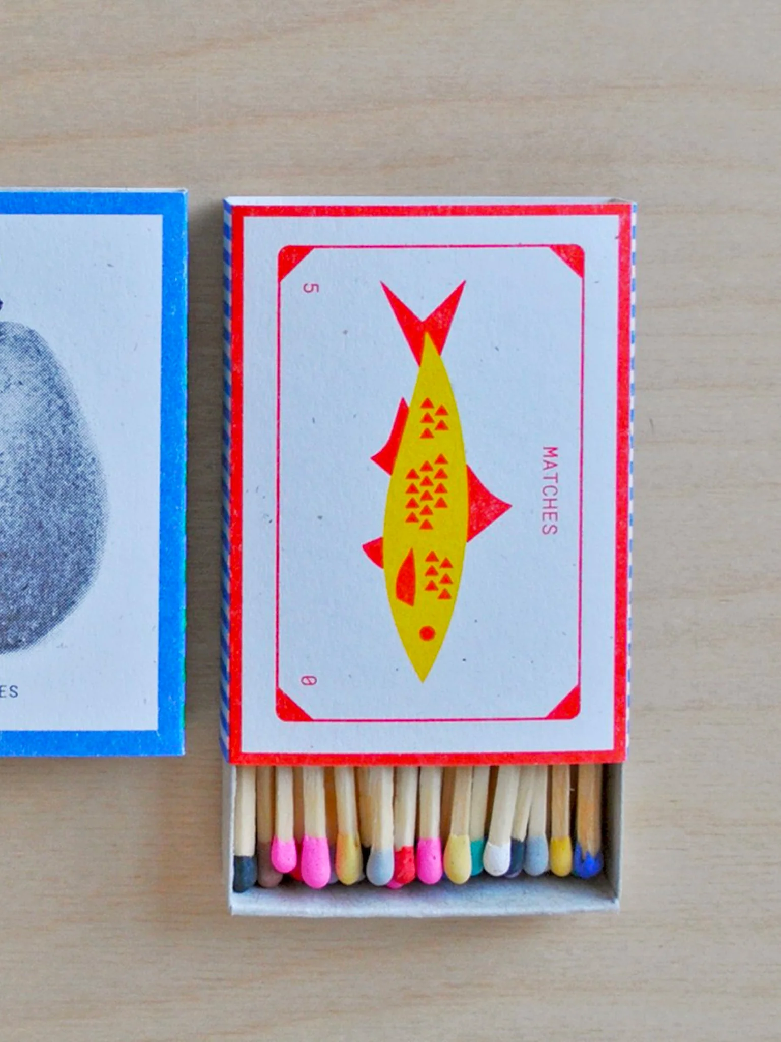 Risograph Printed Matchbox - Fish - Image 3