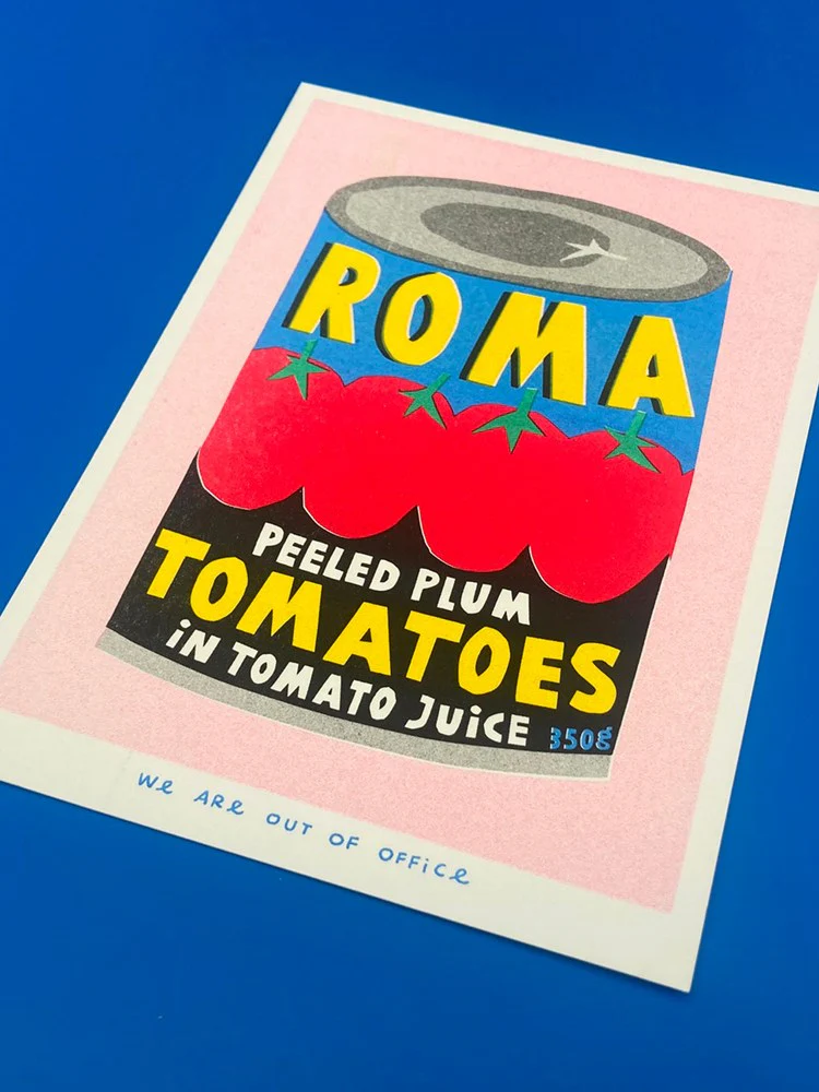 Roma Plum Tomatoes - Risograph Print (13x18cm) - Image 2