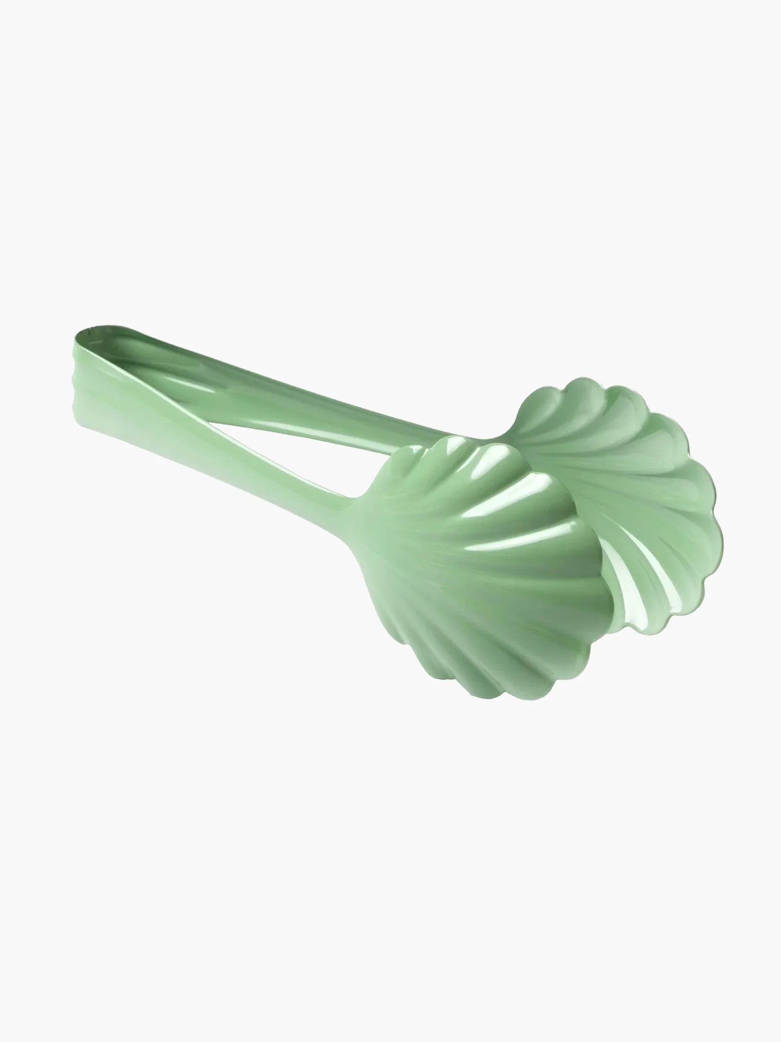 Scalloped Bakery Tongs - Shiny Pastel Green