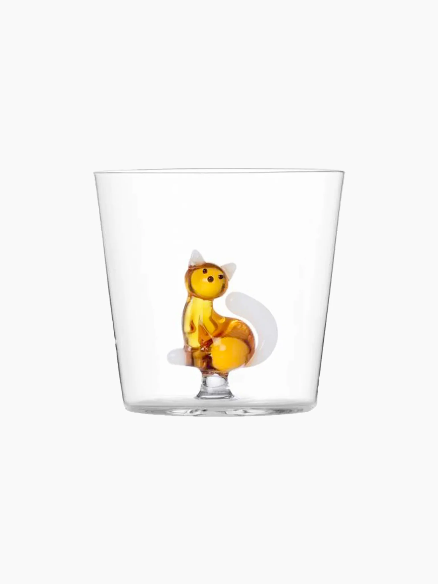Sitting Cat Tumbler - Amber & White Tail