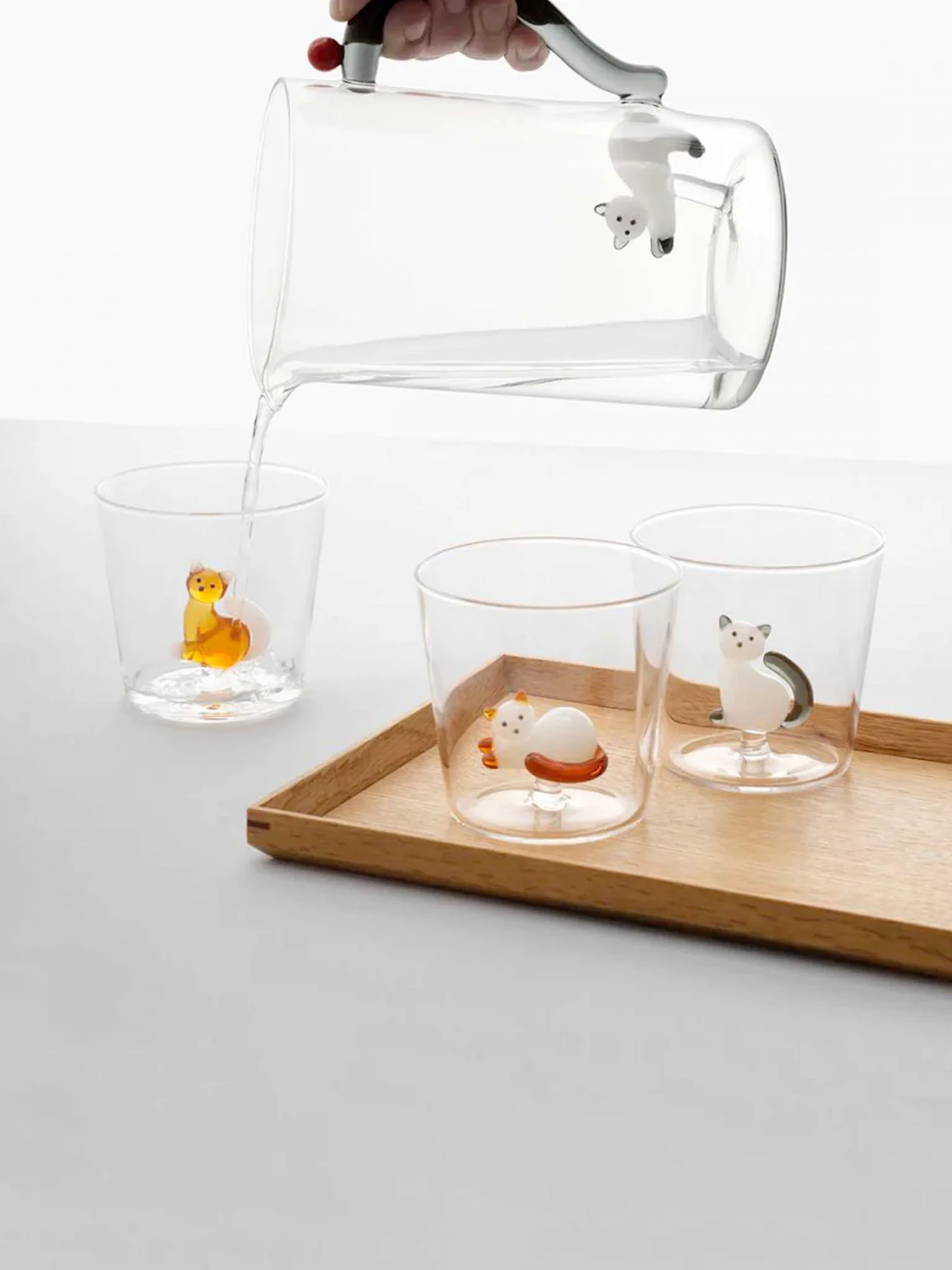 Sitting Cat Tumbler - Amber & White Tail - Image 2