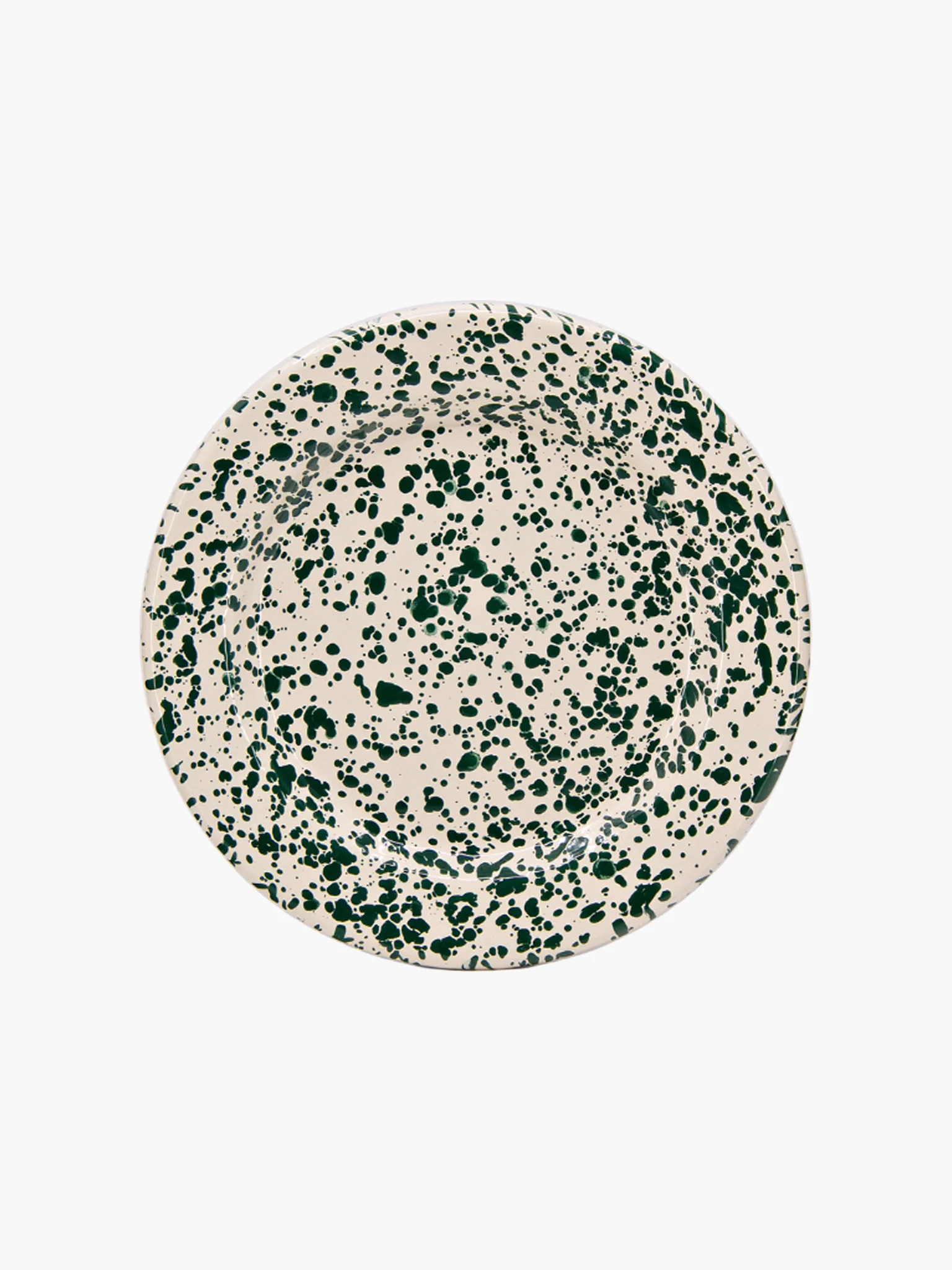 Splatter Flat Salad Plate (20cm) - Green & Cream