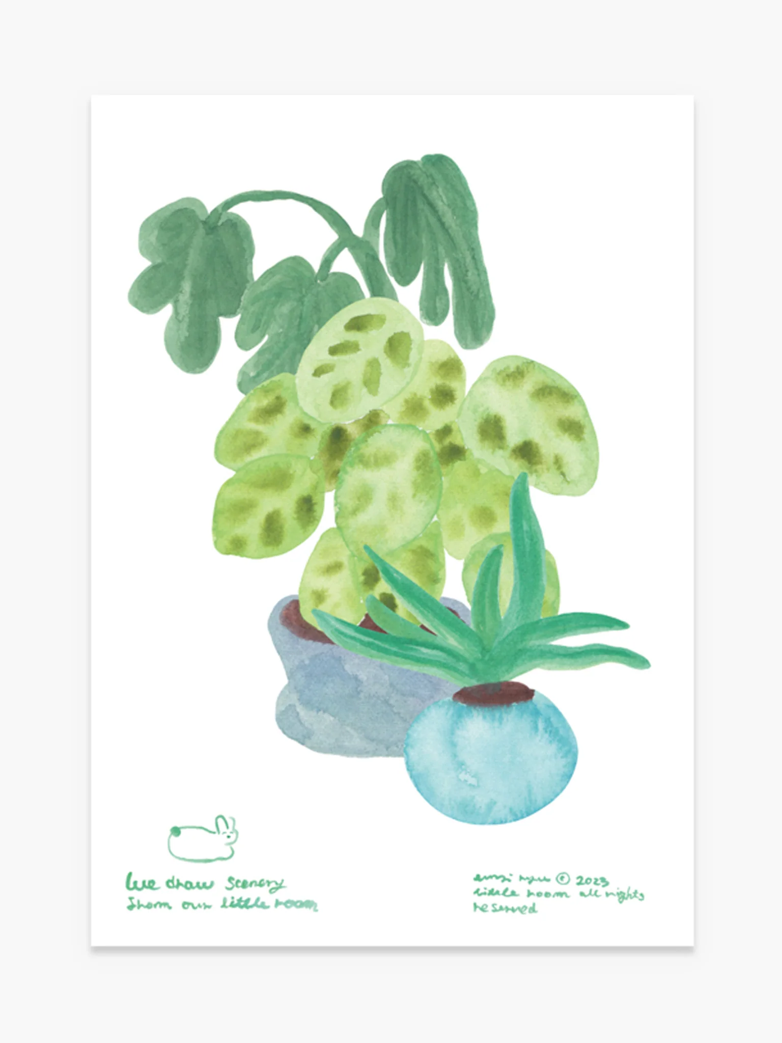 Still Life with Green Poster by little room (A3)