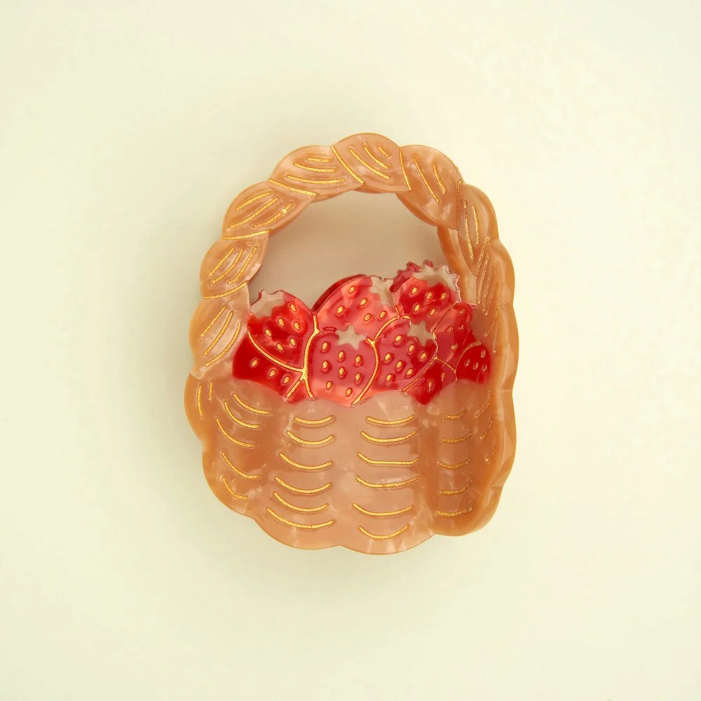 Strawberries Basket Hair Claw