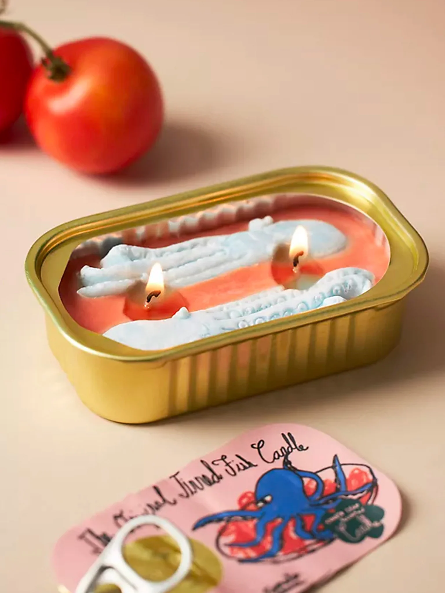 Tinned Fish Candle - Octopus in Tomato Sauce - Image 2