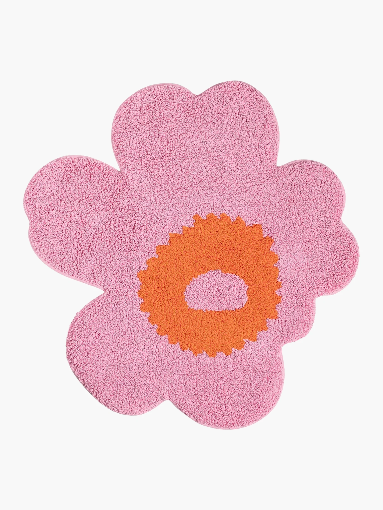 Unikko Bath Mat - Pink & Orange (73x74cm)