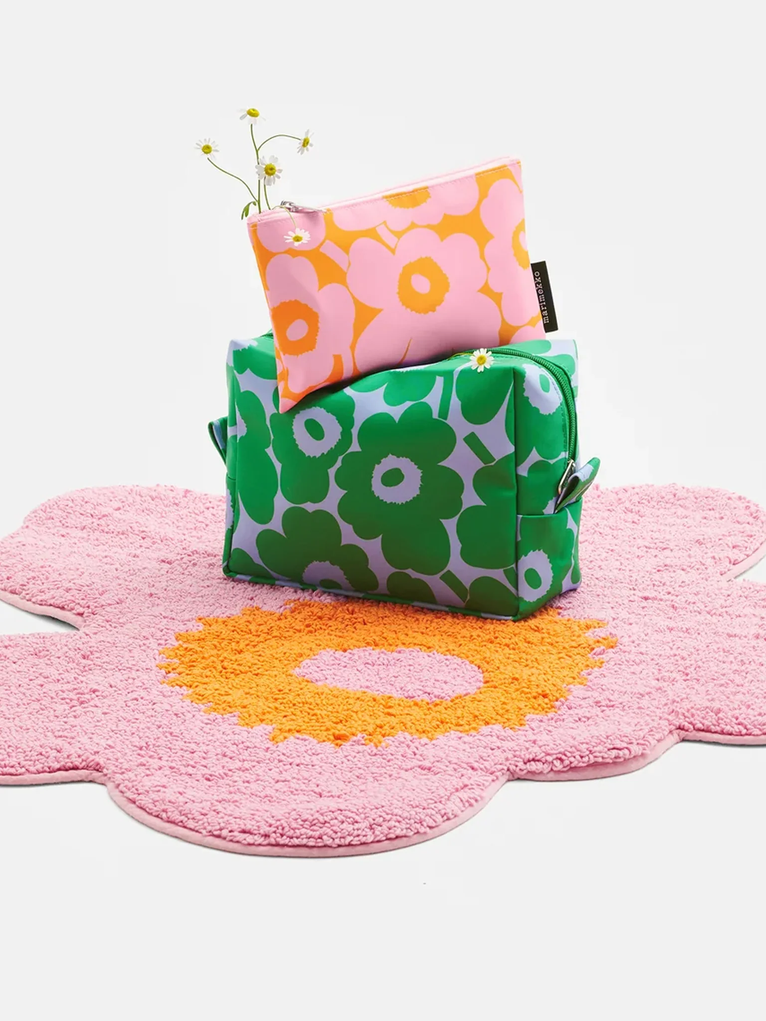 Unikko Bath Mat - Pink & Orange (73x74cm) - Image 2