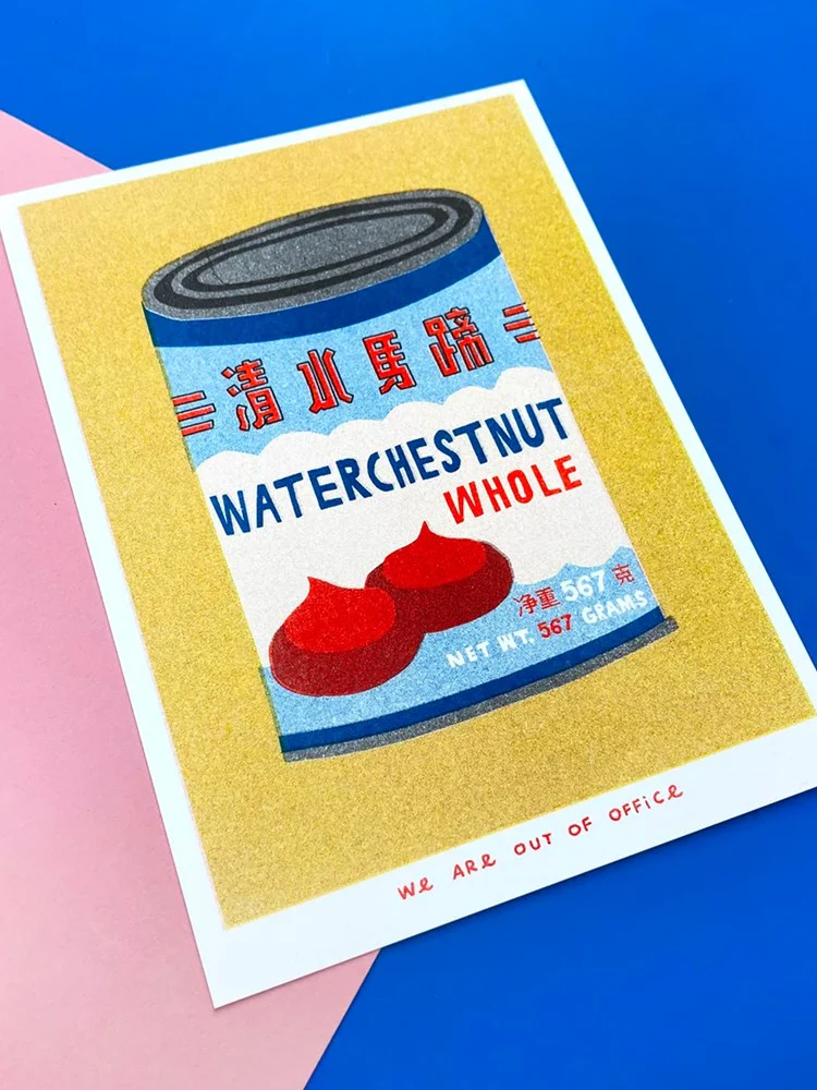 Water Chestnuts Can - Risograph Print (13x18cm) - Image 2