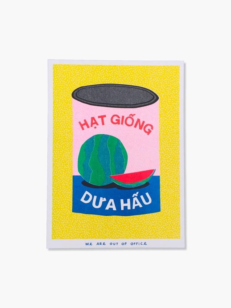 Watermelon Seeds Can - Risograph Print (13x18cm)