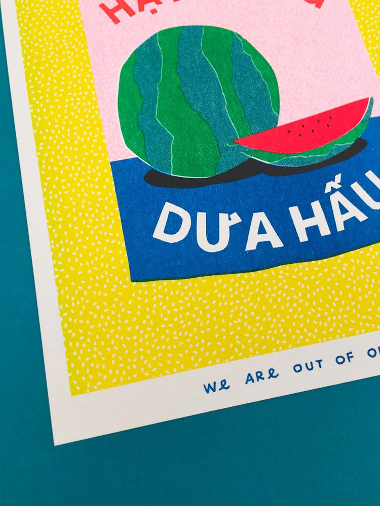 Watermelon Seeds Can - Risograph Print (13x18cm) - Image 2