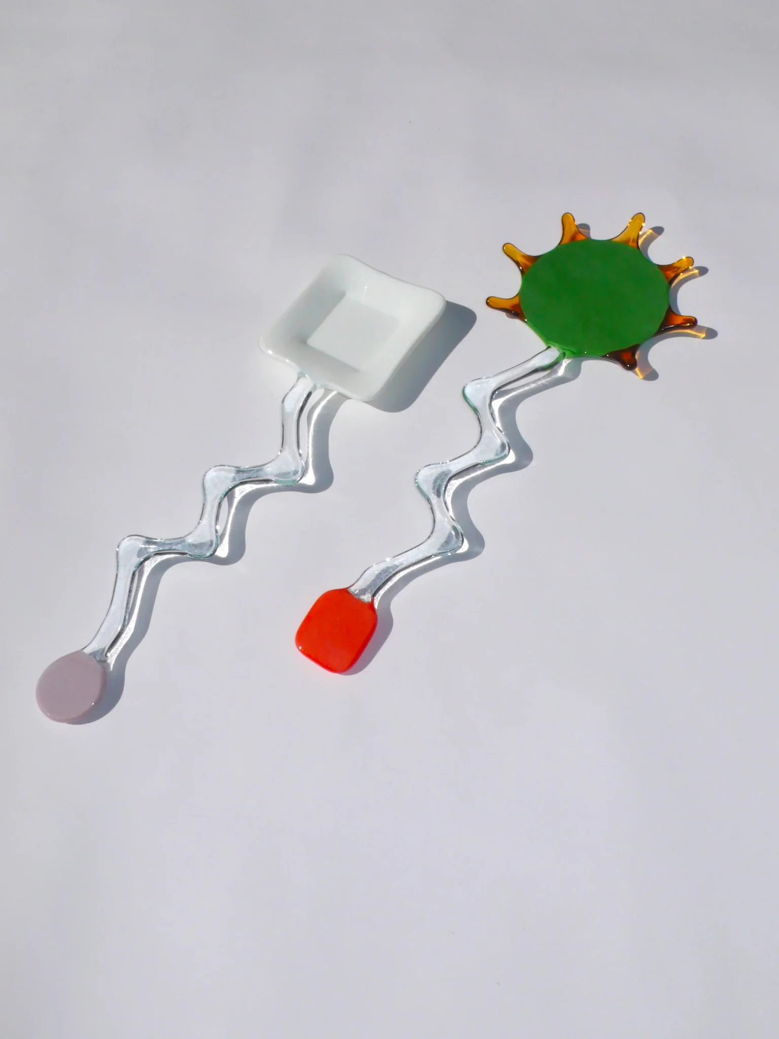 Wonky Glass Salad Server Set - Image 3